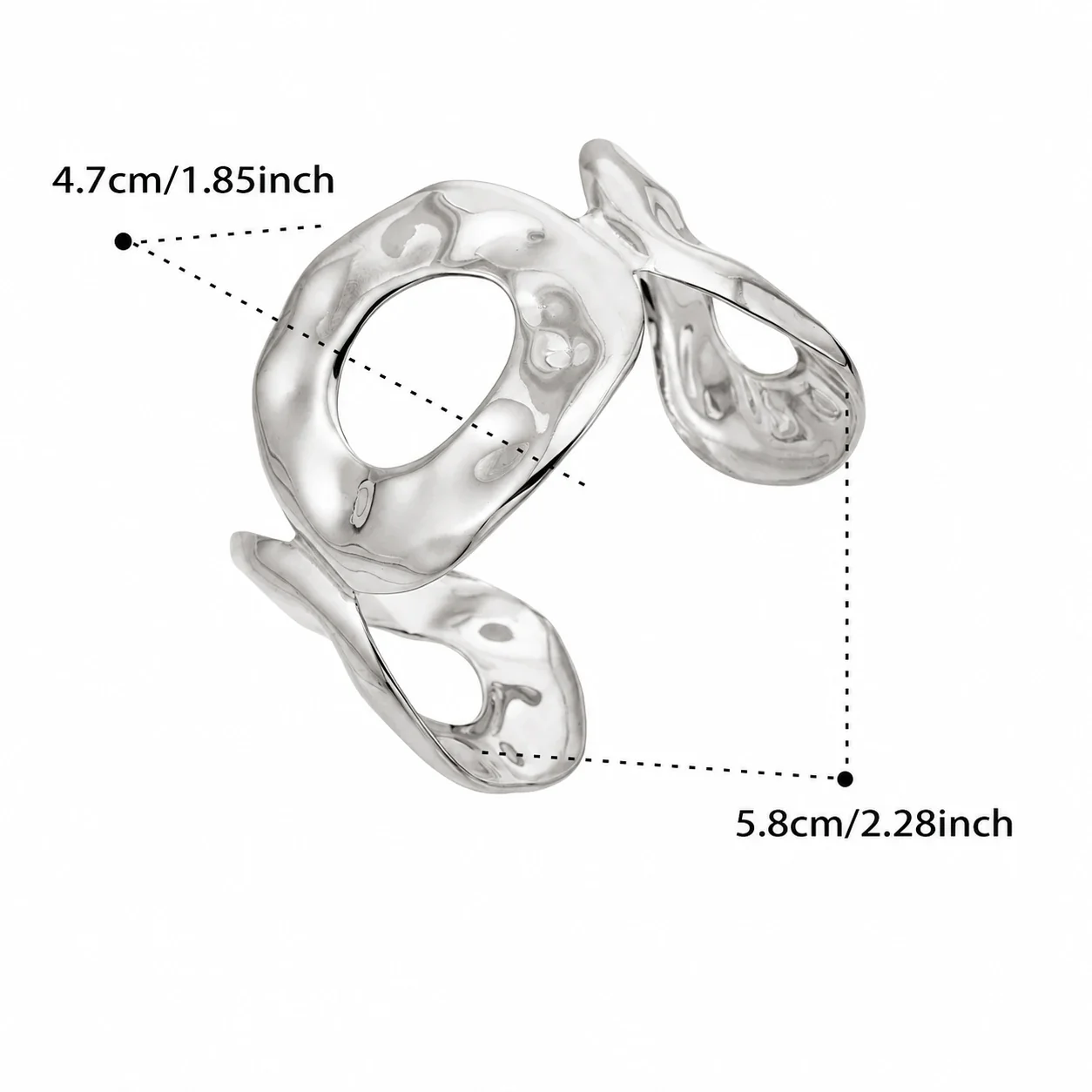 Sculptural Hammered Stainless Steel Cutout Bangle - Gold
