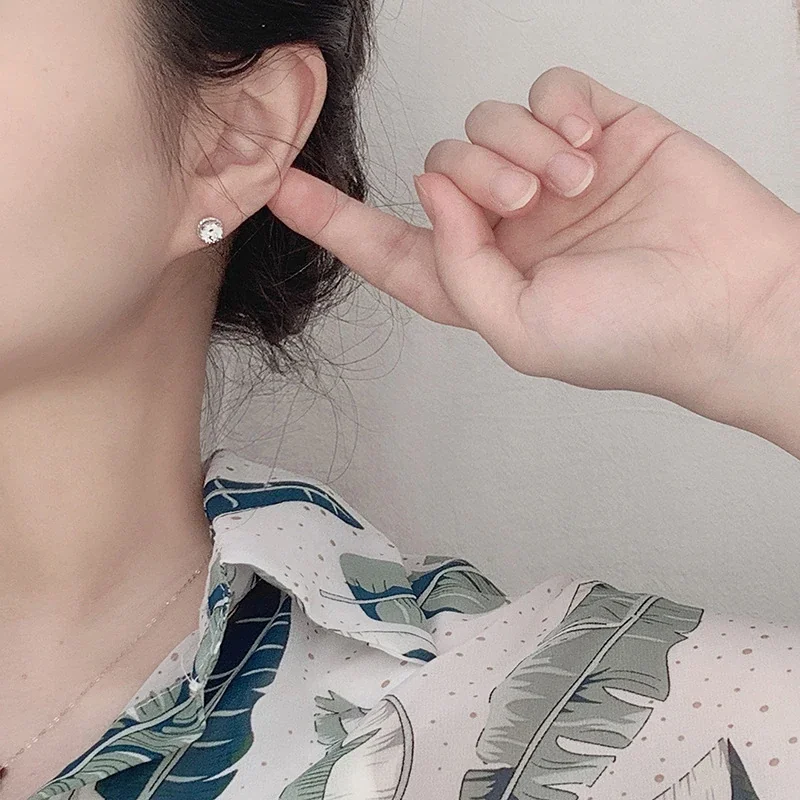 Ornate 925 Sterling Silver Round Twisted Halo Stud Earrings