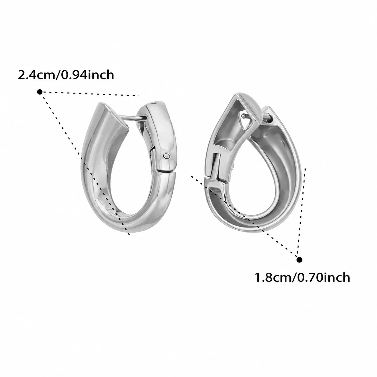 Sculptural Gold-Plated Teardrop Huggie Earrings - Steel