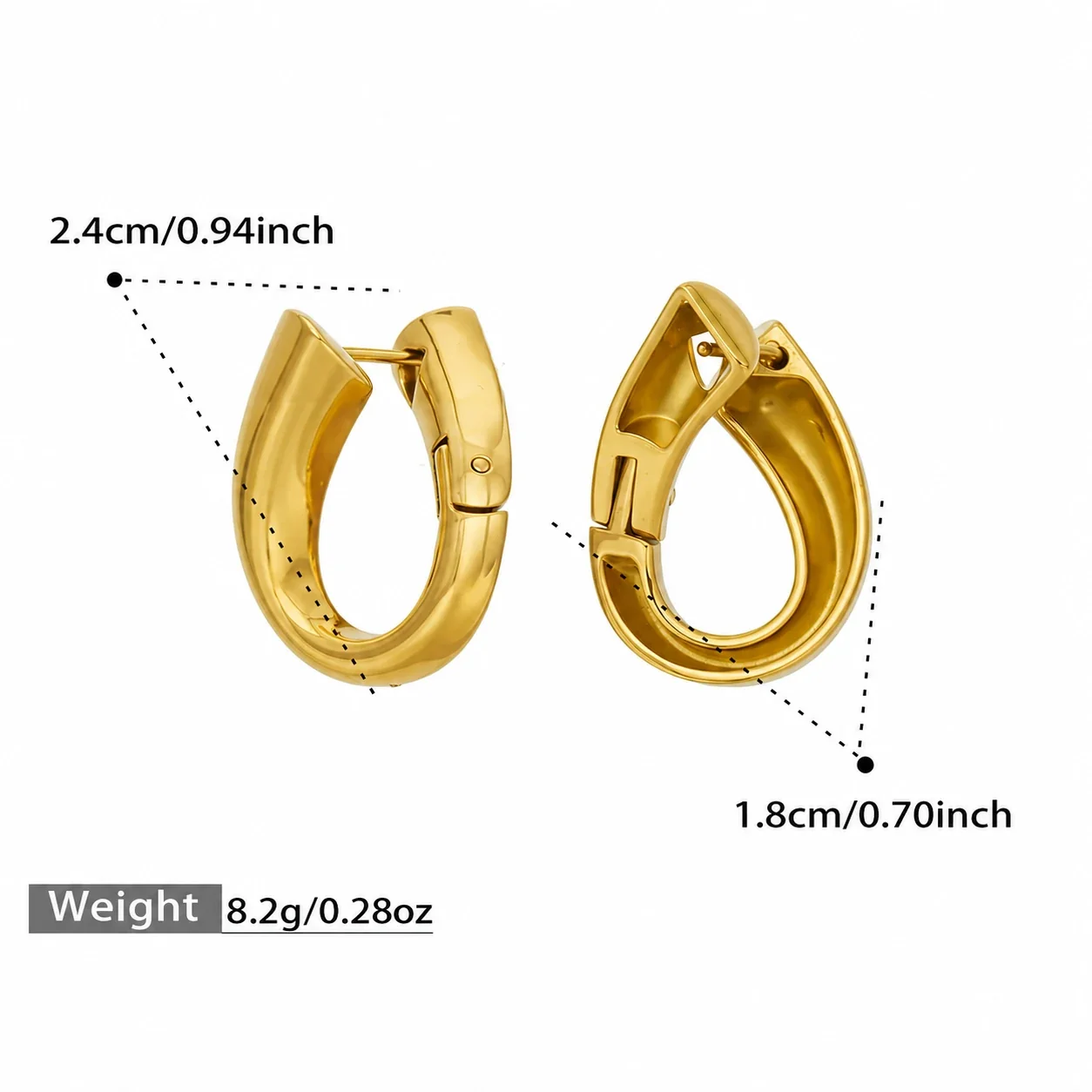 Sculptural Gold-Plated Teardrop Huggie Earrings - Gold