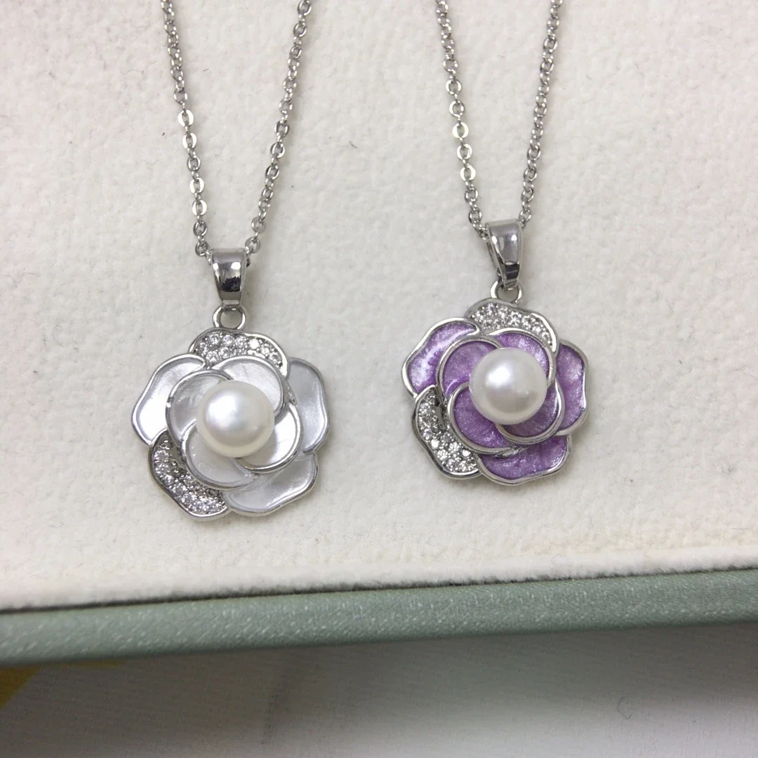 Camellia Petal Silver-Plated Freshwater Pearl Jewelry Set